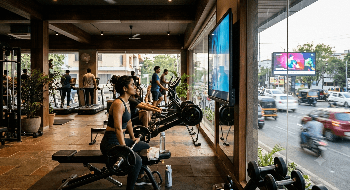 A Gym in Nashik Gives an Ad More Time Than Any Billboard