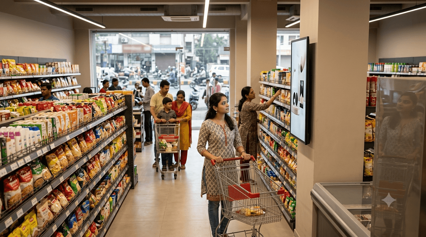 One Grocery Run in Nashik Shows Your Ad to the Same Shopper 4 Times